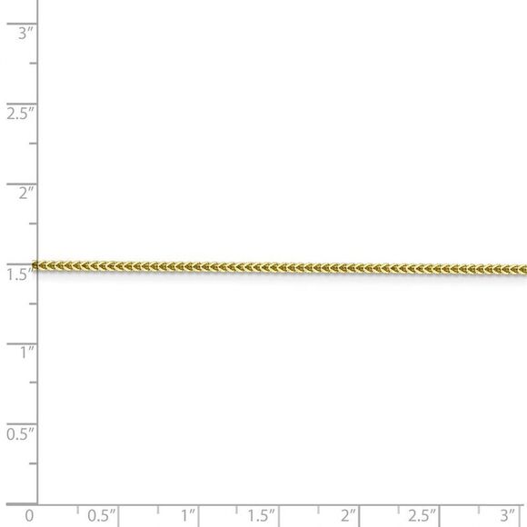 1.3mm 10k Yellow Gold Solid Franco Chain Necklace, 18 Inch - Picture 5 of 8